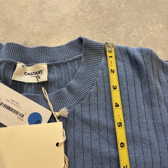 Essential Antwerp Mills Knit Pocket Tee Blue Women’s Sz XL Linen Blend NWT - Picture 8 of 11